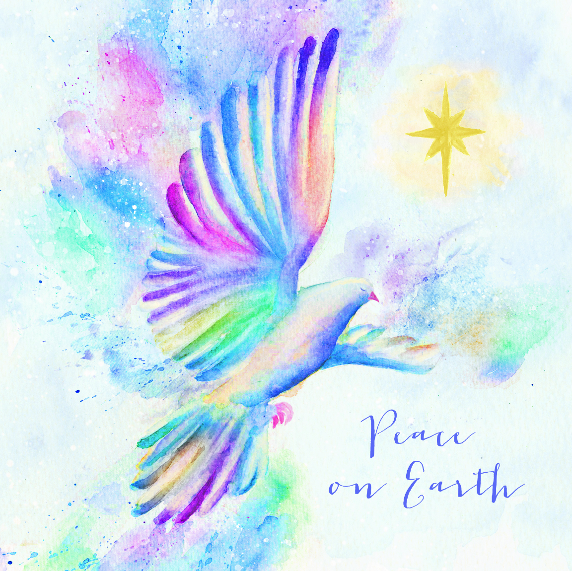 Card Christmas TF247 PD25068 Watercolour Dove Pack 10