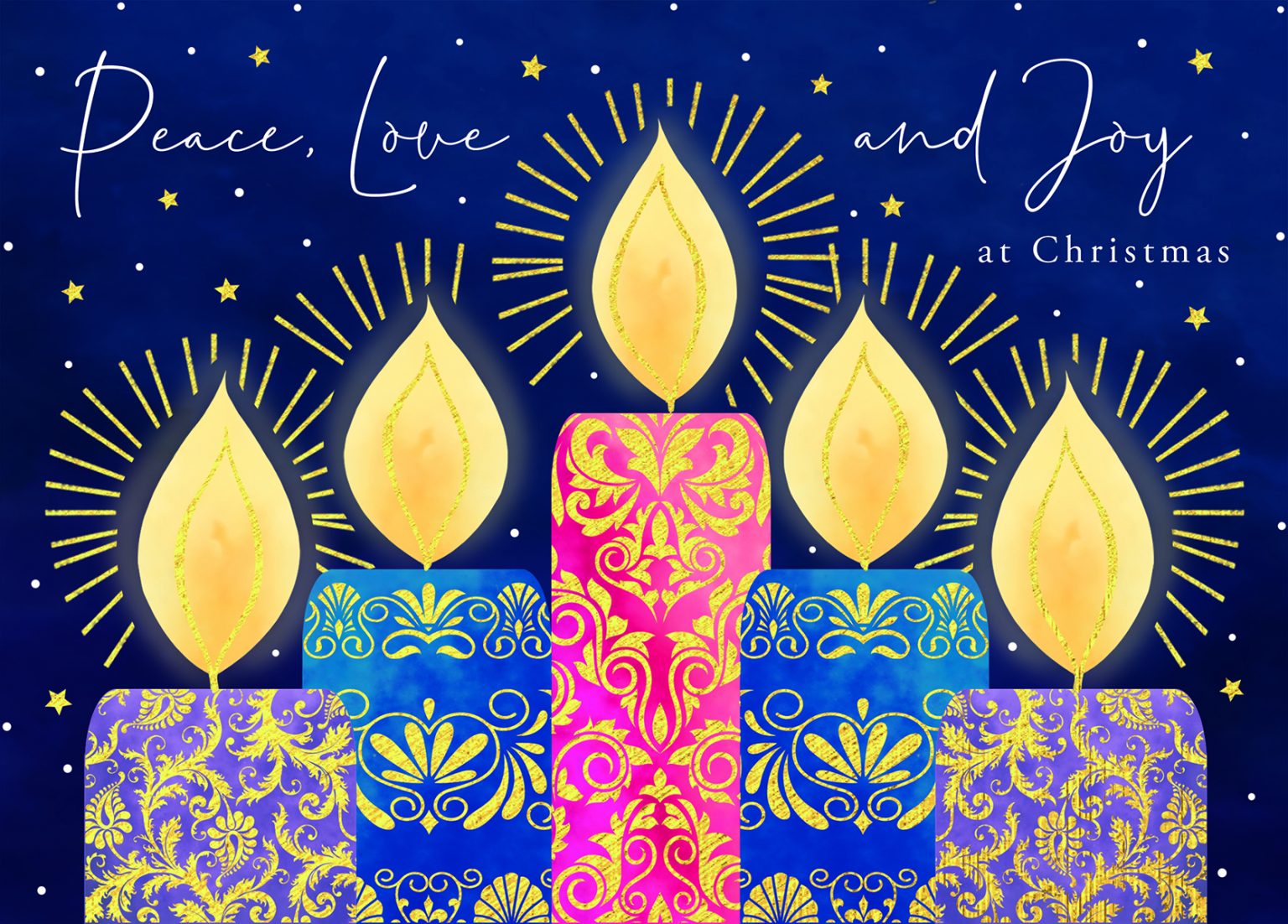 Card Christmas 44932 Peace Love Joy Pack 10
