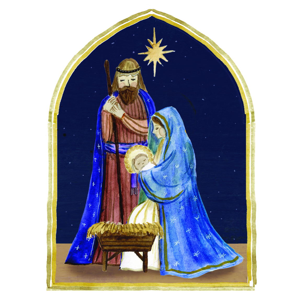 Card Christmas TF240 PD25061 Holy Family