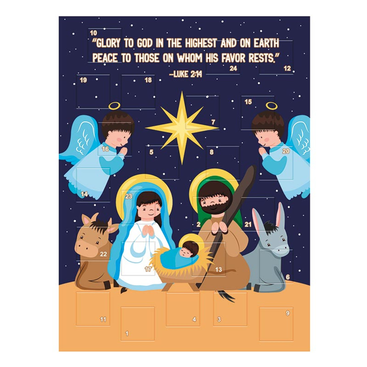Advent Calendar P6080 Kids Holy Family and Angels