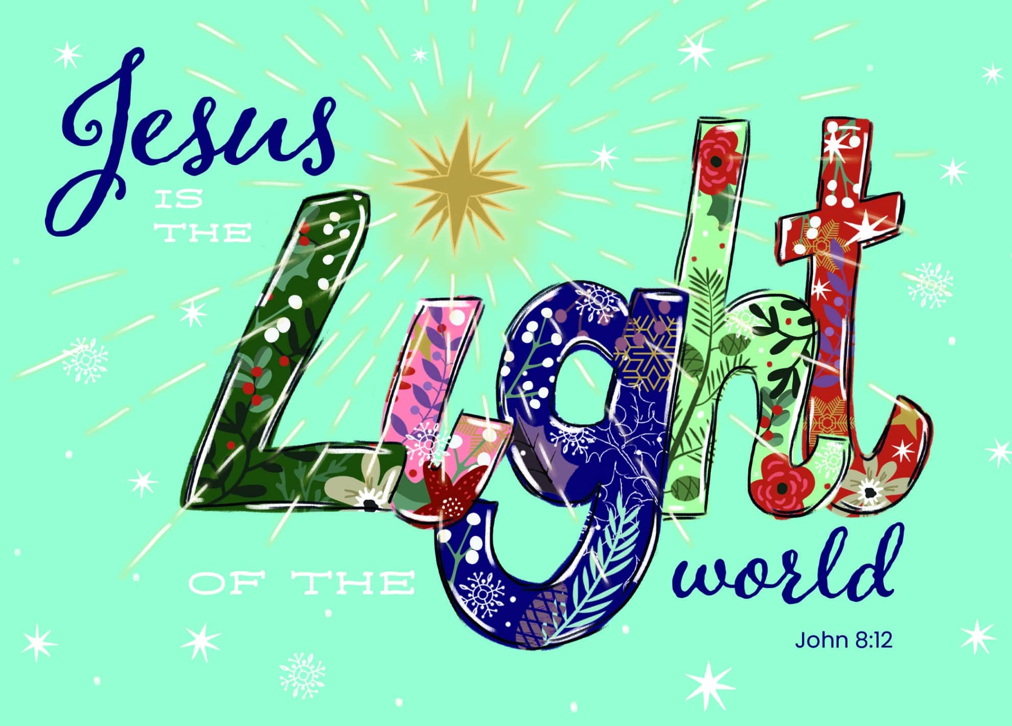 Card Christmas TLM 44509 Jesus Is the Light of the World Pack 10