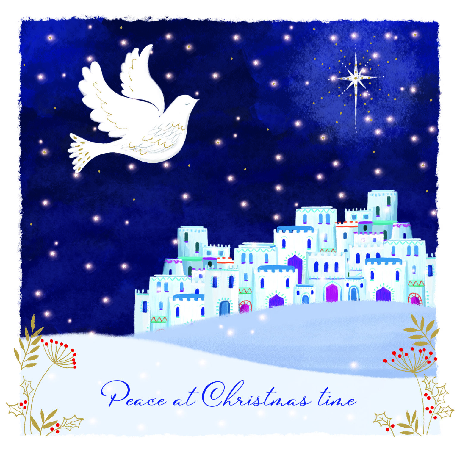Card Christmas TLM 43829 Peaceful Bethlehem Pack 10