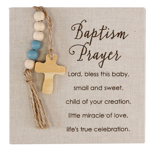 Plaque 34952 Baptism Prayer Wood