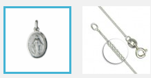 Medal 1094/8P Miraculous Silver with Chain