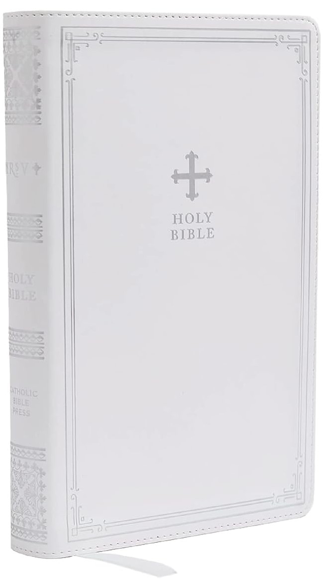 Bible NRSV Catholic Gift Edition White Leathersoft