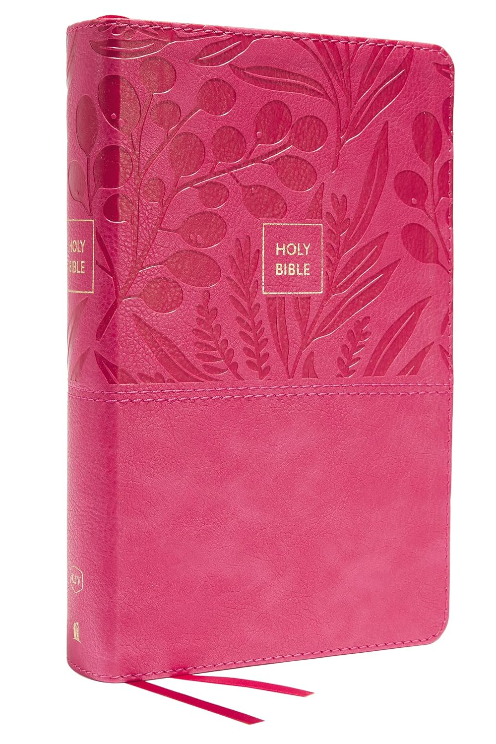 KJV Bible: Large Print Single-Column, Pink Leathersoft, Personal Size, Red Letter