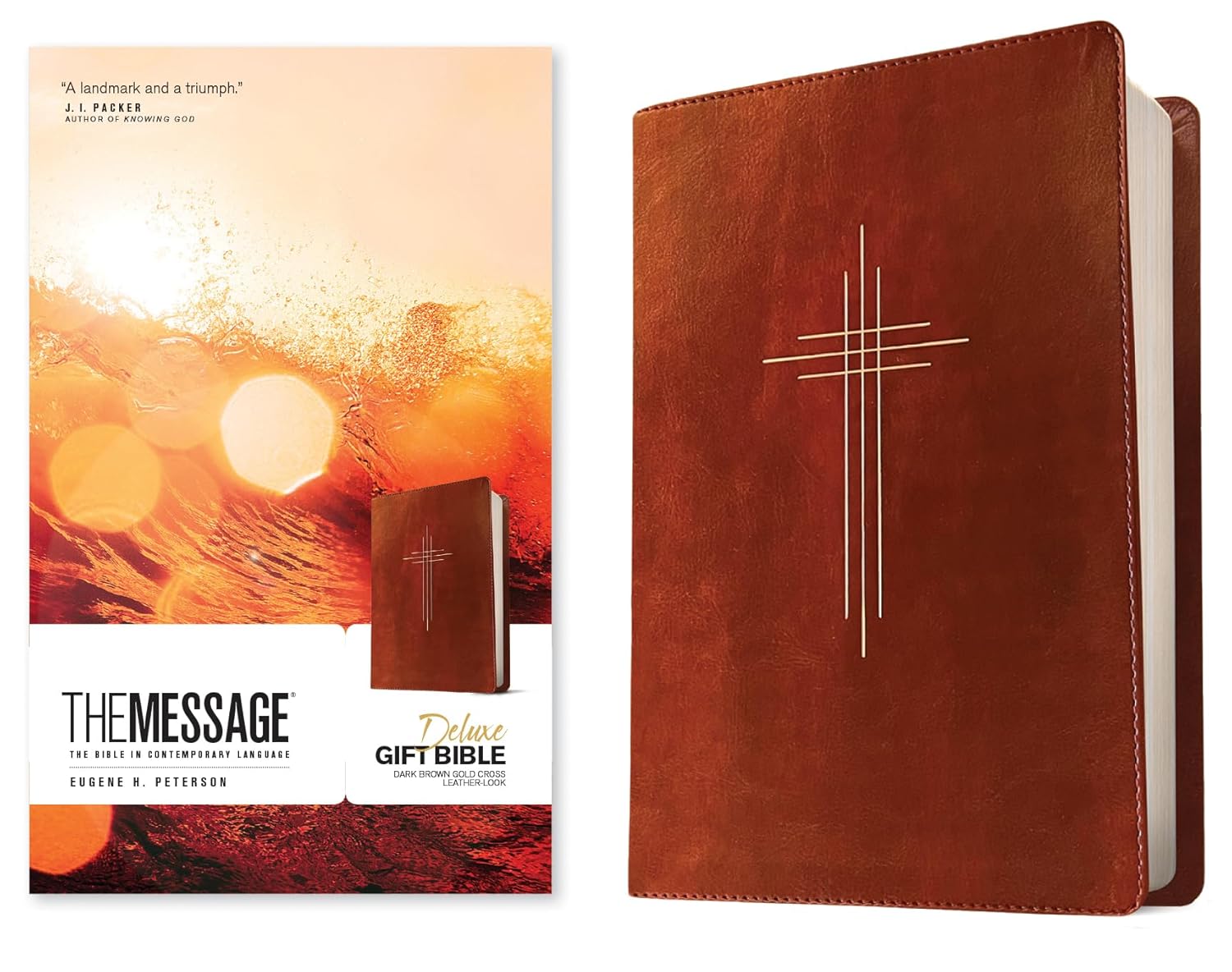 Bible The Message Deluxe Dark Brown Gold: The Bible in Contemporary Language