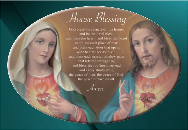 Plaque 38306 House Blessing Double Heart