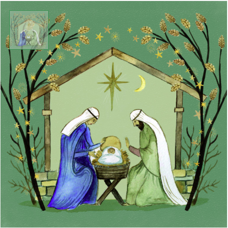 Card Christmas TF250 PD26001 Golden Nativity