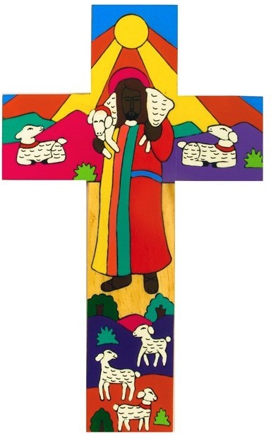 Modern Good Shepherd Cross 15cm