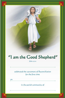 Jesus the Good Shepherd - Reconciliation Certificate  - pack of 25